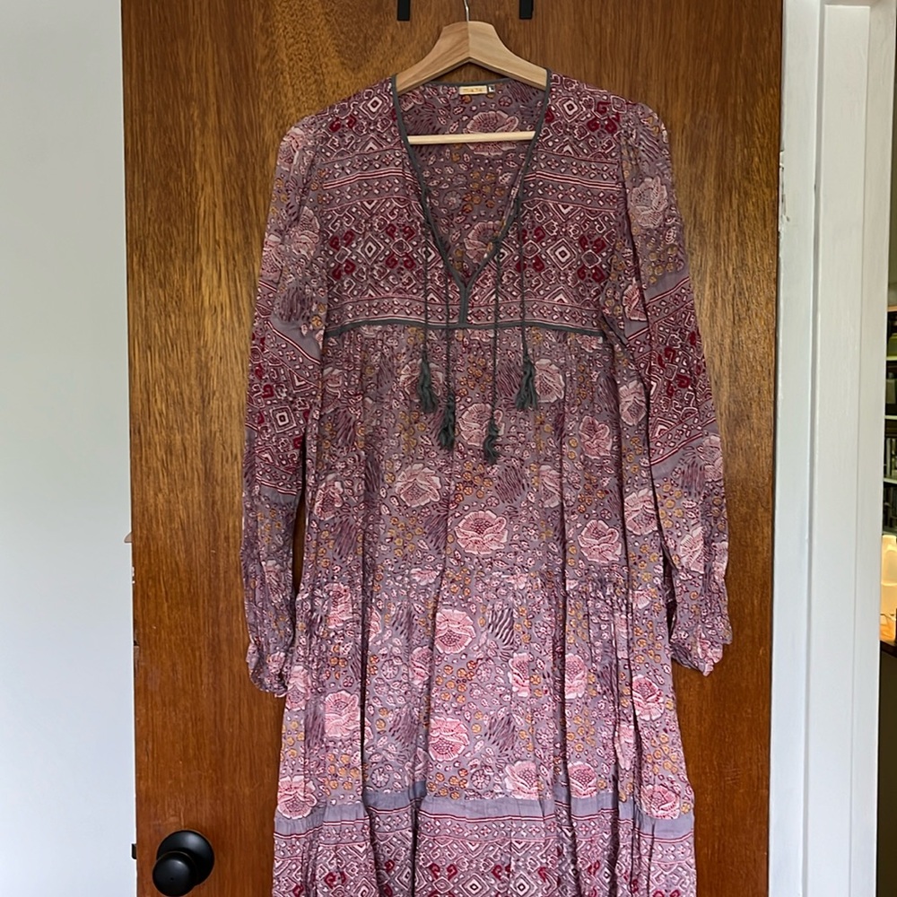 Matta blockprint bohemian kaftan dress, sz large